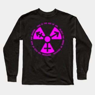 Trans Radiation - Papal Text - Fuchsia(-ish) Long Sleeve T-Shirt